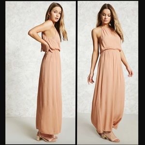 [SOLD]- Dusty peach/coral crinkle maxi dress